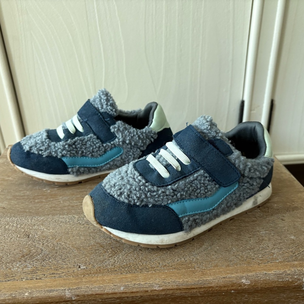 Cozy Blue sherpa Nordstrom Edit Kids Sneakers